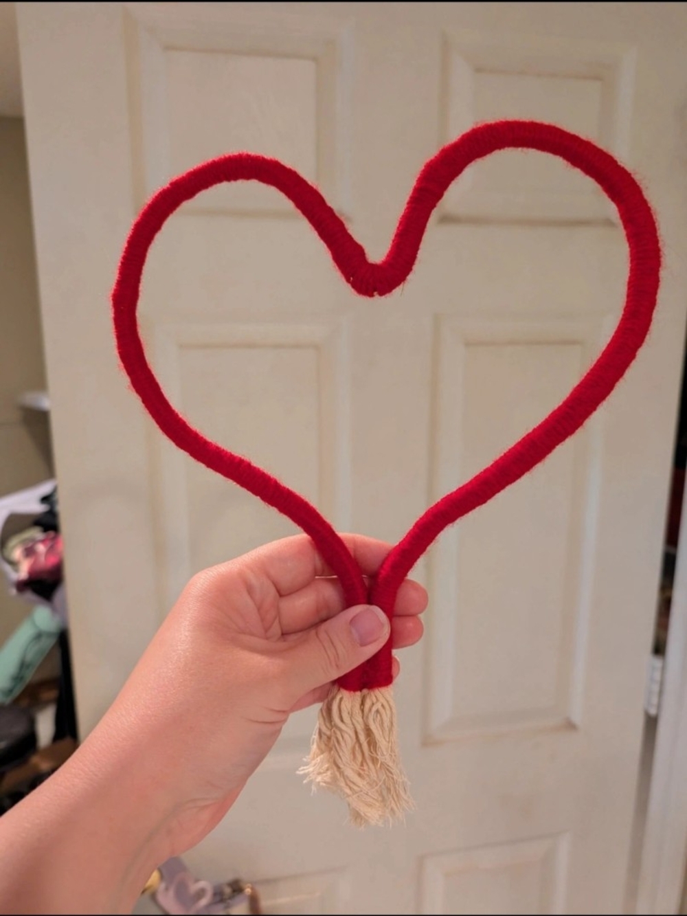 Red Heart-Shaped Rope Ornament